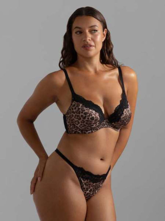 Women's Black Lace String