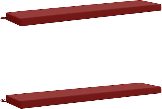 vidaXL Възглавница за градинска пейка Soest Червена 2 бр. 40x170 см.