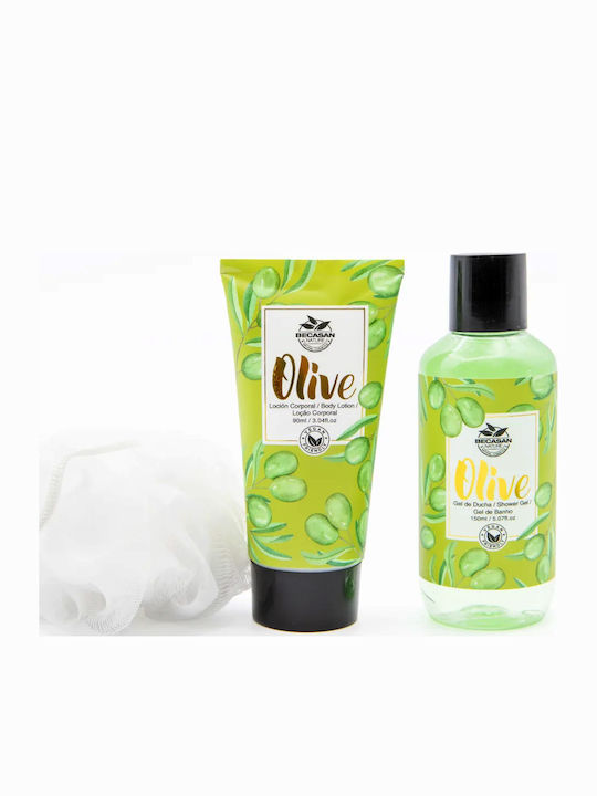 Becasan Set de Îngrijire Olive Wicker pentru Curățarea Corpului