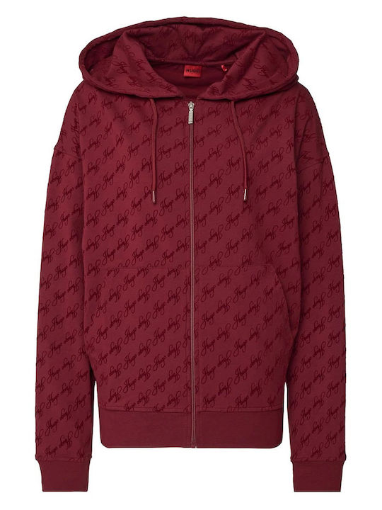 Hugo Flokky Damen-Sweatjacke mit Kapuze Bordeaux
