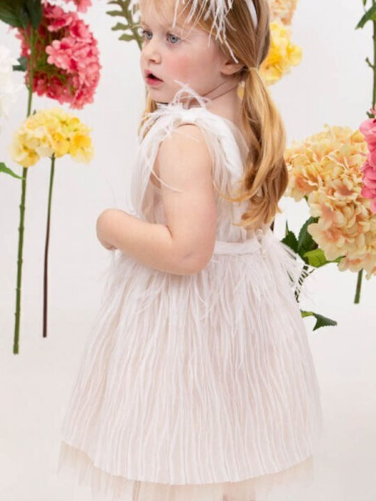 Bambolino Ecrufarbenes Taufkleid aus Tüll