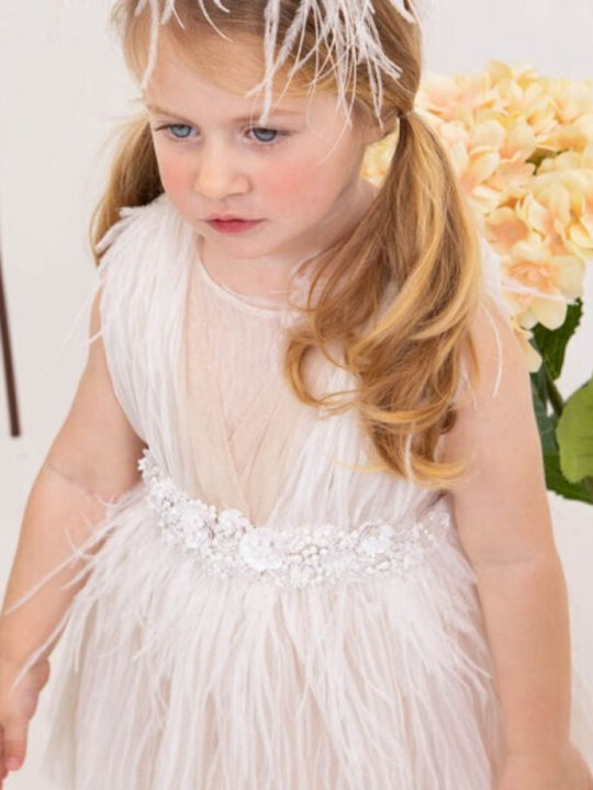 Bambolino Ecrufarbenes Taufkleid aus Tüll