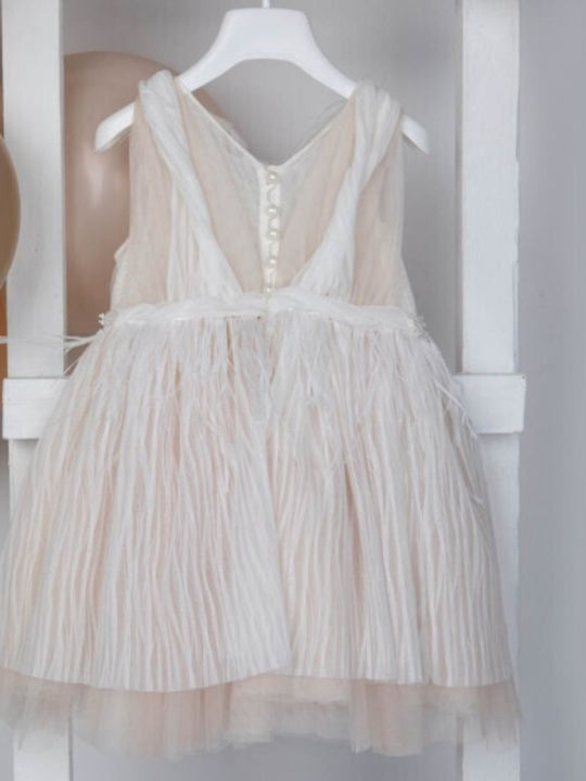 Bambolino Ecrufarbenes Taufkleid aus Tüll