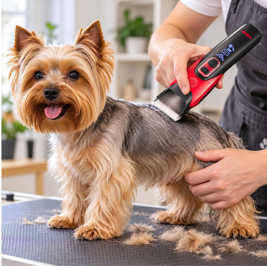 VGR Rechargeable Dog Grooming Clipper with Ceramic Blade and LED Indicator
