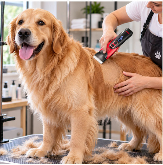 VGR Rechargeable Dog Grooming Clipper with Ceramic Blade and LED Indicator
