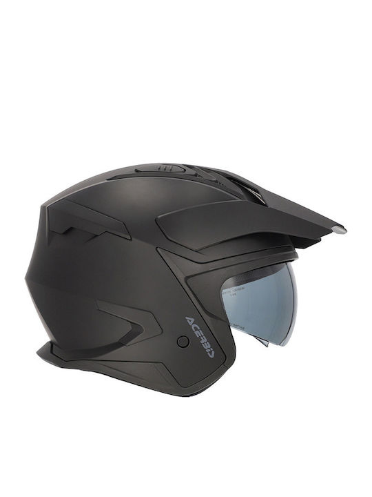 Aria Evo Black Matt Κράνος Μηχανής Jet ECE 22.06 με Sunvisor
