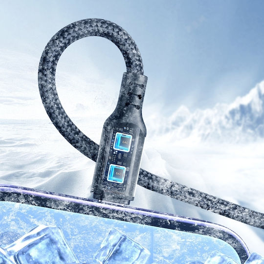 Joyroom S-A18 Плетен USB Кабел към Lightning / Type-C / micro USB 3.5A Черен 1.2 м