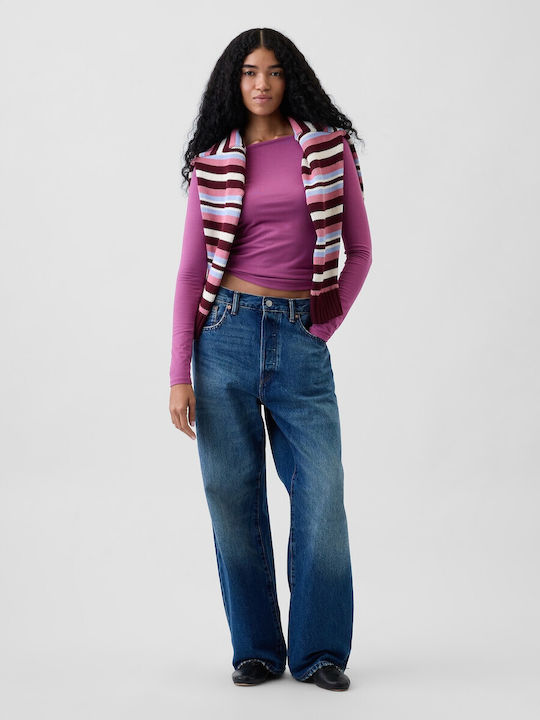 Women's Cotton Crop Top Dahlia Purple