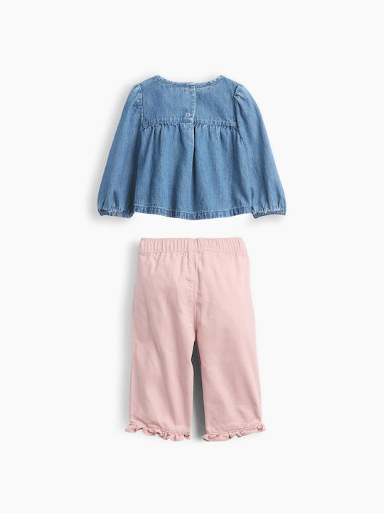 Set pentru copii cu pantaloni, 2 bucăți, roz