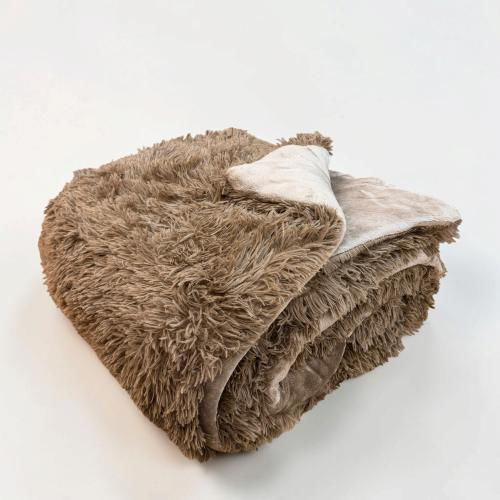 Linea Home Κουβερτοπάπλωμα Διπλό 210x230εκ. Hairy Μόκα