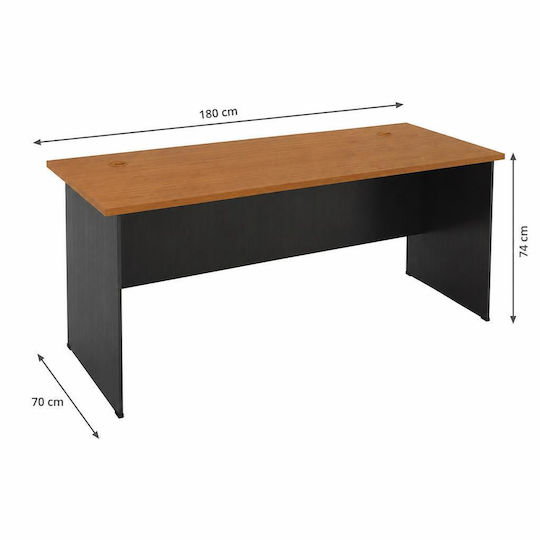 Professionelles Büro Holz Grey / Cherry 180x70x74cm
