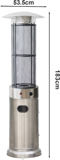 Medrelaxhome LPG Außenheizung Leuchtturm Edelstahl 11kW