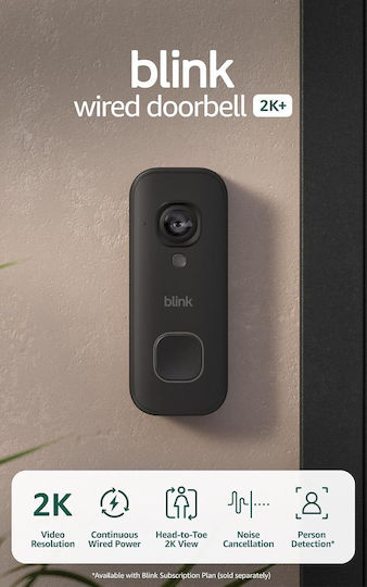 Blink Звънец за Врата Съвместим с Alexa Черен