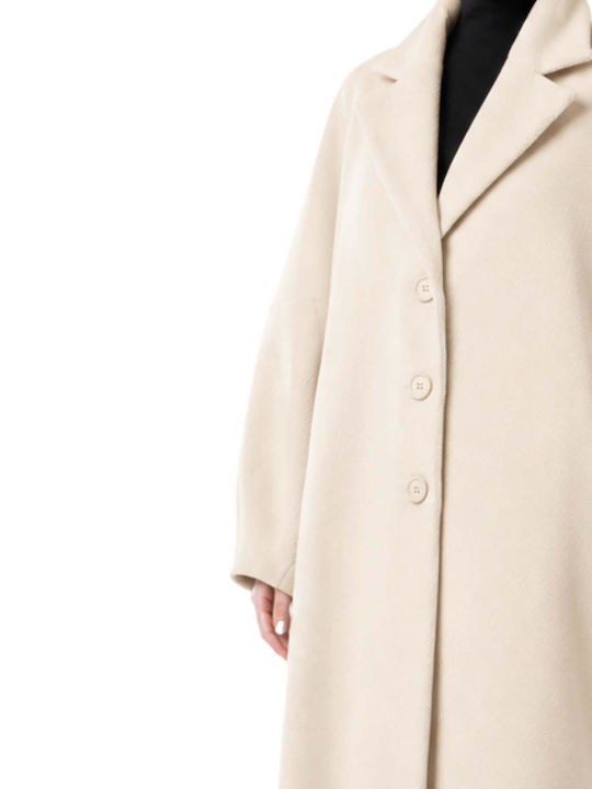 Damenmantel in Ecru Oversized