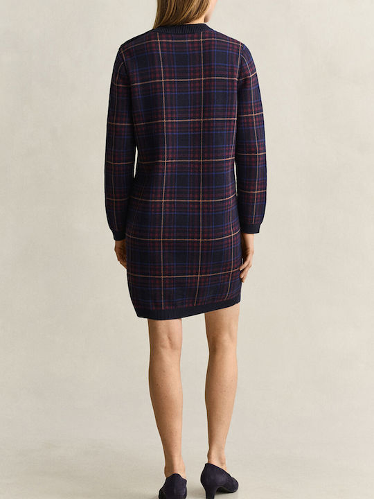 Mini-Hemdkleid aus Strick Darkblue