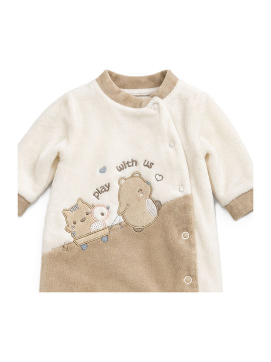 Babybal Samtstrampler Beige