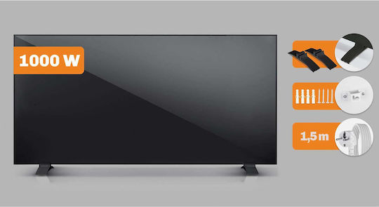 Berdsen Infrarot-Heizpaneel zur Wandmontage 1000 W Schwarz 120 × 60 cm
