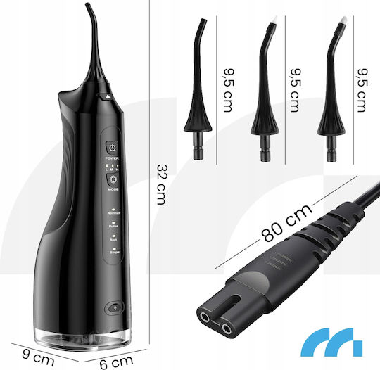 Water Flosser 320ml Επαναφορτιζόμενο & Αδιάβροχο με Θήκη Ταξιδίου