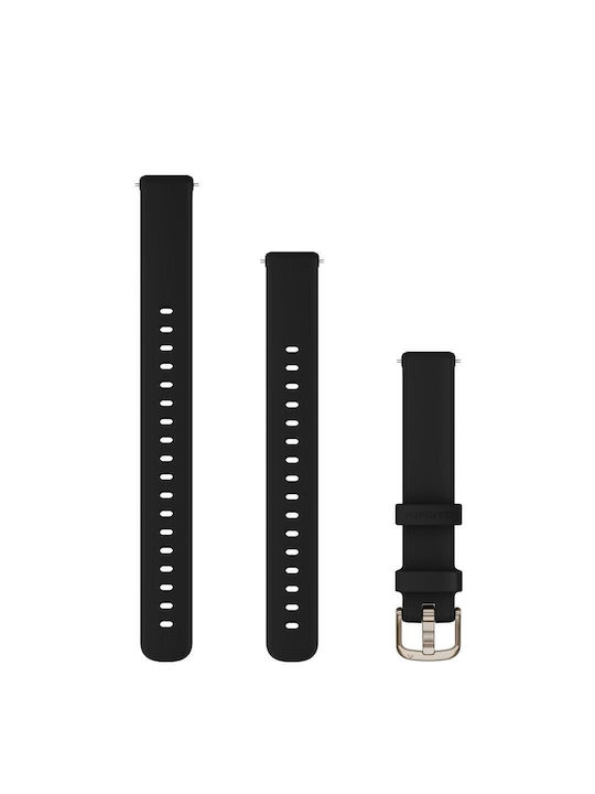 Garmin Quick Release 14 Mm черна силиконова лента с кремав златен хардуер