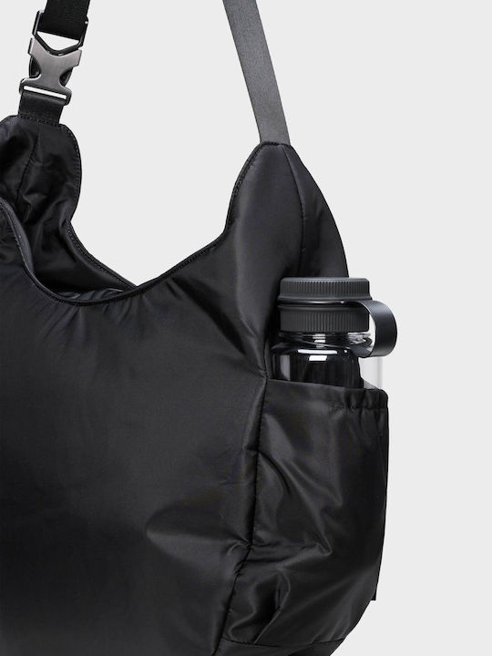 Schwarze Damen-Schultertasche aus Stoff
