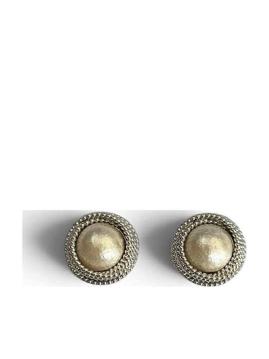 Women's Stud Earrings Silver Round Design Texture Prime Steel Silver Women Ssn258