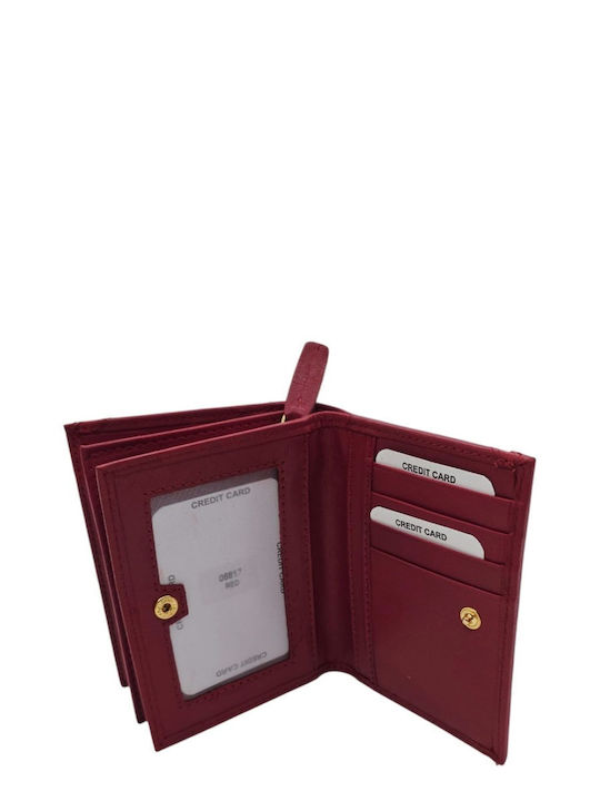 Kleine Damenlederbrieftasche mit RFID in Rot