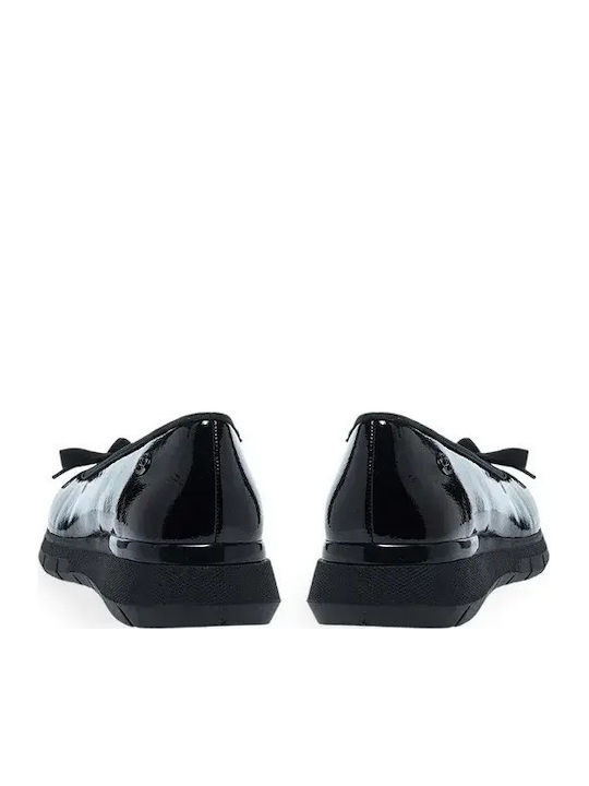 Leather Women's Ballerina Shoes Black