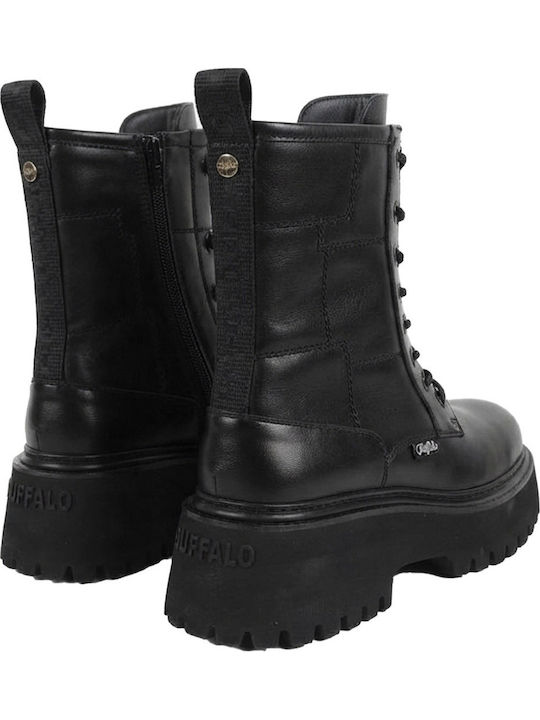 Damen-Kampfstiefel mit Mittelhohem Absatz Schwarz