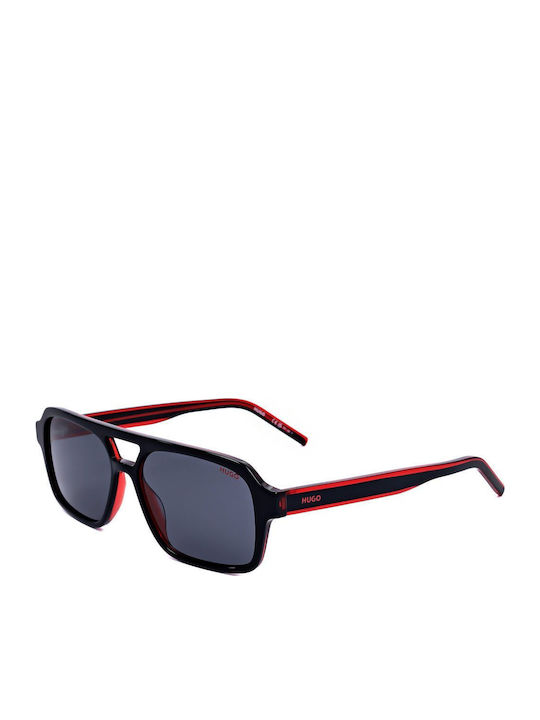 Herren Sonnenbrille mit Schwarz Kunststoff Gestell und Schwarz Linse