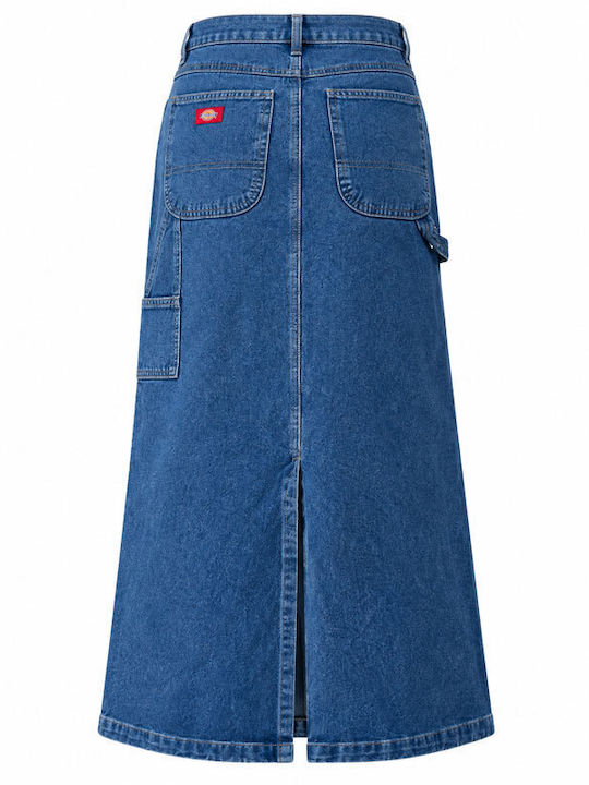 Дълга дънкова пола с висока талия Carpenter Classic Blue