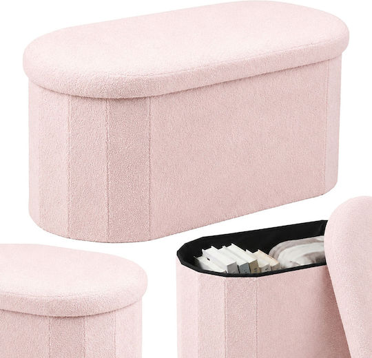 Taburet de Living cu Spațiu de Depozitare Roz 76x38x38 cm Taburet de Living cu Spațiu de Depozitare Roz 76x38x38 cm