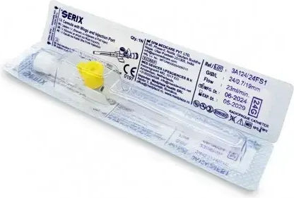 I.V. Catheters Cannula Wings Injection Port Serix 100 Pieces 26G