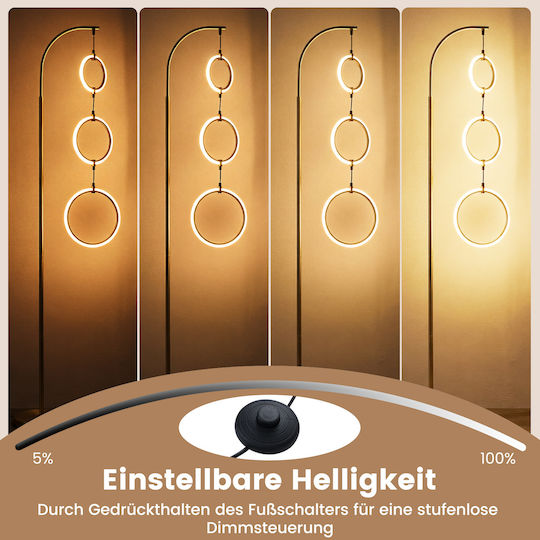 Costway LED Floor Lamp H180 x L25 cm with Adjustable White Light