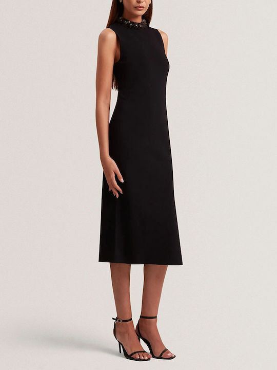 Ted Baker Sivra Midi-Kleid für Hochzeit / Taufe Schwarz