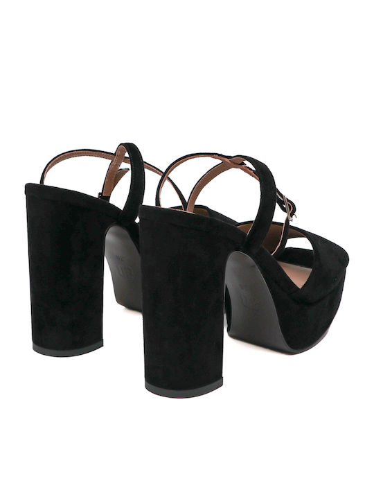 Wildleder-Sandalen Schwarz