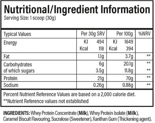 Performance Whey Protein with Golden Caramel Cookie Shake Flavor 2kg