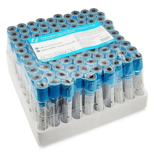 Vacutainer Coagulation – Sodium Citrate Blue Cap Pet Serix 100 Pcs 4.5 ml