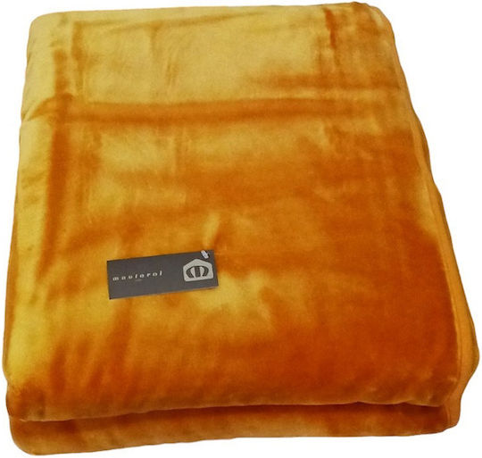 Manterol Casa Polo Spanish Velvet Blanket Semi-Double 180x240cm Golden