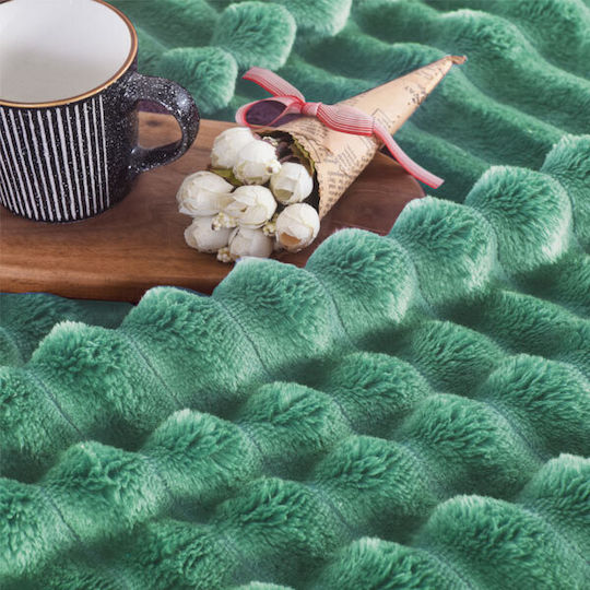 SpitiBazaar Single Velvet Blanket 160x240 cm Mint Green