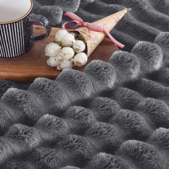 SpitiBazaar Single Velvet Blanket 160x240cm Dark Grey