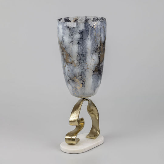 Eurolamp Blue Glass Vase 19x17.5xH52cm Eurolamp Blue Glass Vase 19x17.5xH52cm