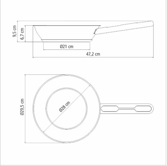 Tramontina Stainless Steel Pan 28cm