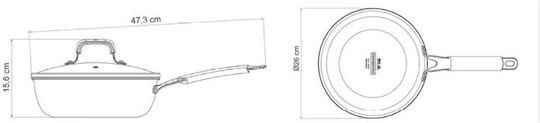 Tramontina Double Stainless Steel Pan with Lid and Ceramic Coating 24 cm Tramontina Double Stainless Steel Pan with Lid and Ceramic Coating 24 cm