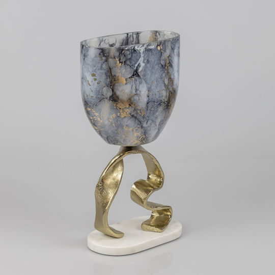 Eurolamp Διακοσμητικό Μπωλ Γυάλινο Μπλε 21.5x13x7cm