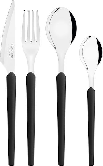 Tramontina 18/10 Stainless Steel Cutlery Set Black 24 Pieces