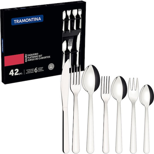 Tramontina 42-Piece Silver 18/10 Stainless Steel Cutlery Set