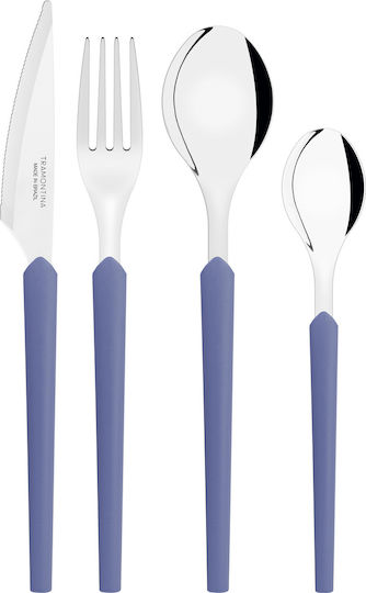 Tramontina Cutlery Set Stainless Steel 18/10 Blue 24 Pieces
