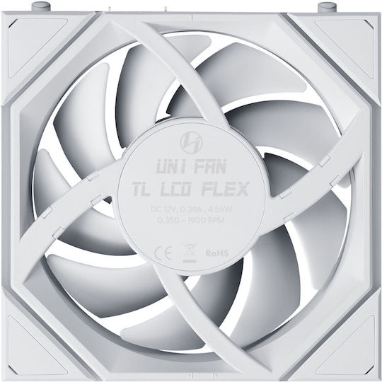 UNI Case Fan 120mm (1900rpm / 66cfm) With White Lighting 3pcs White