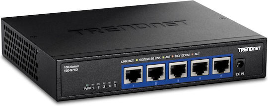 Trendnet TEG-S750 Unverwaltet L2 Switch mit 5 Ports Gigabit (10Gbps) Ethernet