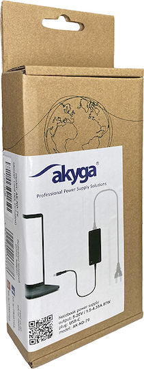 Akyga USB-C Universal Φορτιστής Laptop 87W 20.2V 4.3A με Αντάπτορα Τροφοδοσίας
